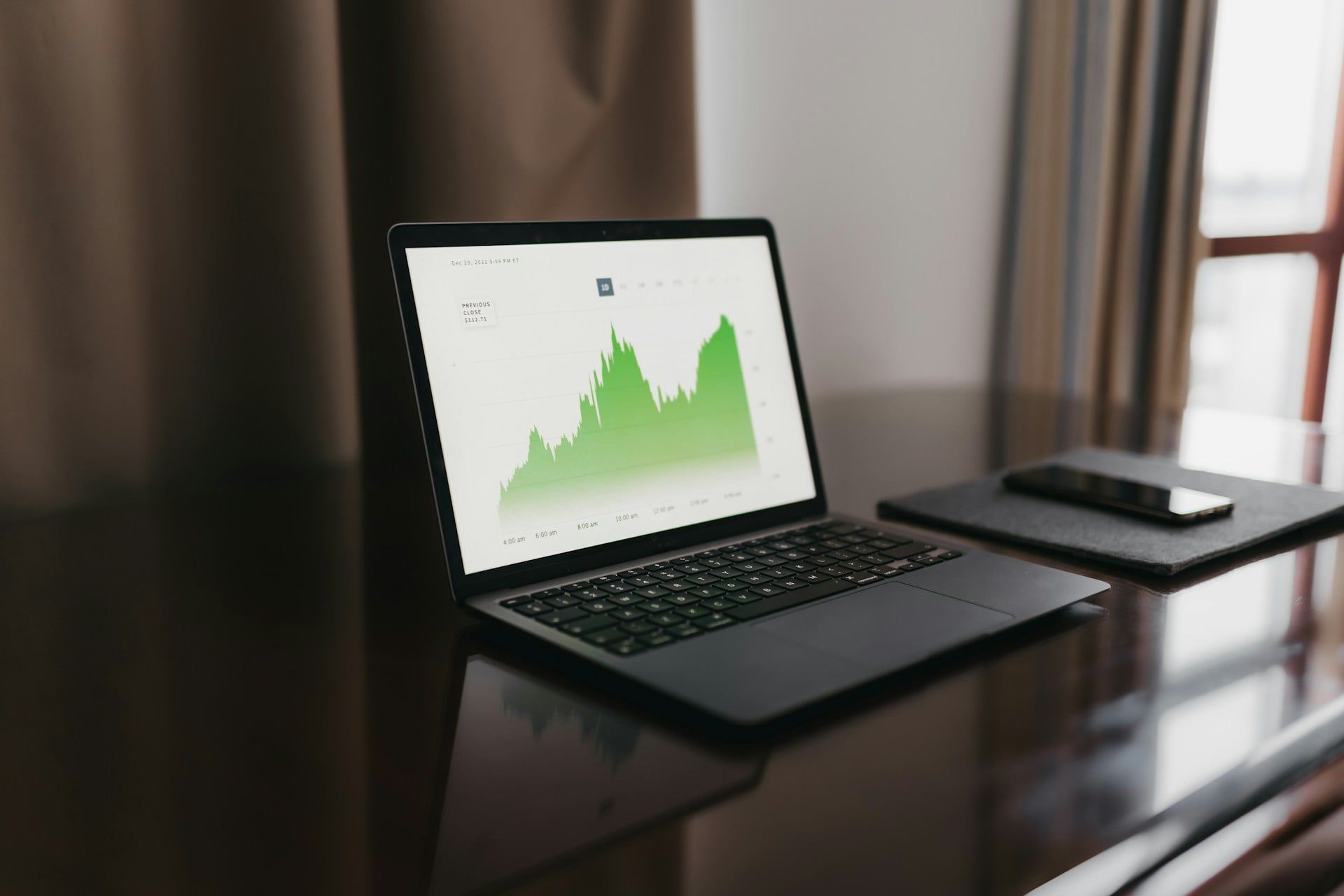 Laptop on Wooden Desk 1 min